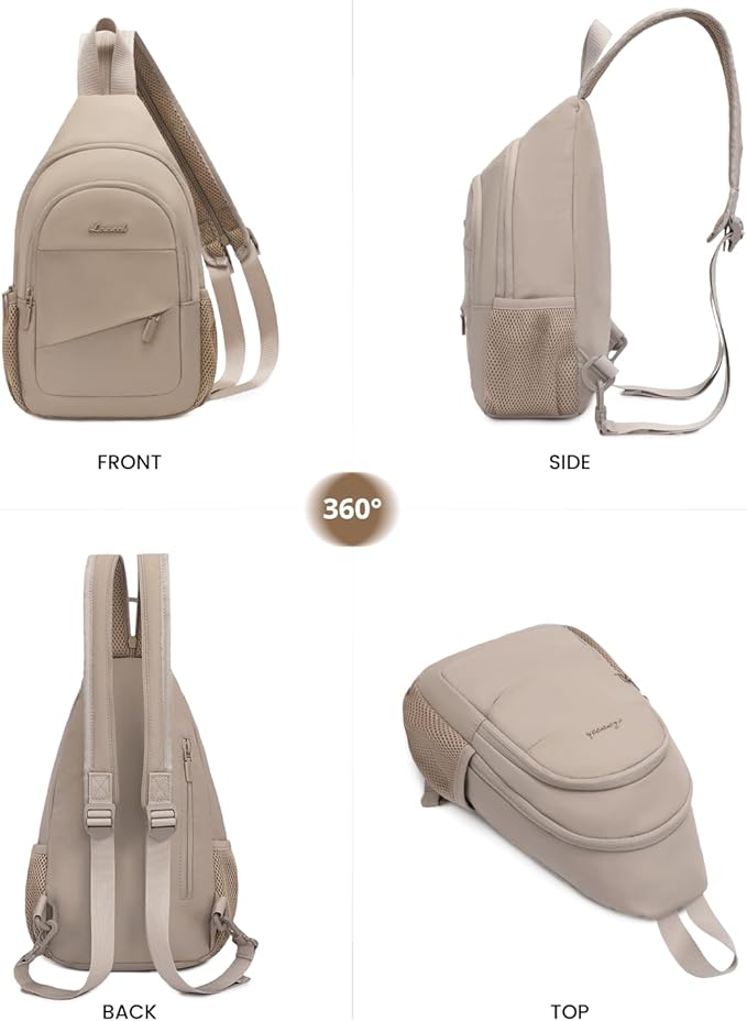 LOVEVOOK Sling Backpack for Women, Convertible Crossbody, Small Diaper Bag, Water-Resistant Hiking Daypack, Travel Shoulder Chest Bag