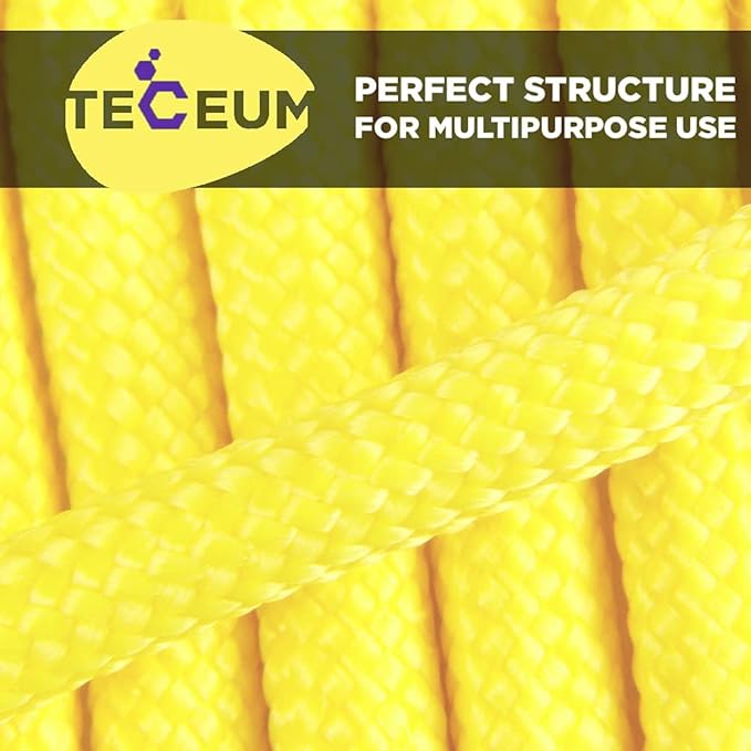 TECEUM 5/32" Paracord Rope 1000 – 1000ft / 200ft / 100ft / 50ft – Tactical Parachute Cord 4mm – 45+ Colors – Nylon String for Survival & Camping Gear – Stripe Cord for Survival – Utility Rope