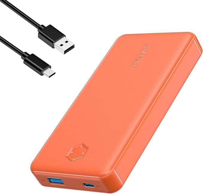 Portable Charger, Slim 20000mAh PD 20W Power Bank, USB C in&out High-Speed Charging Battery Pack, External Phone Powerbank Compatible with iPhone 16 15 14 13 12 Samsung S22 S21 Google iPad etc(Orange)