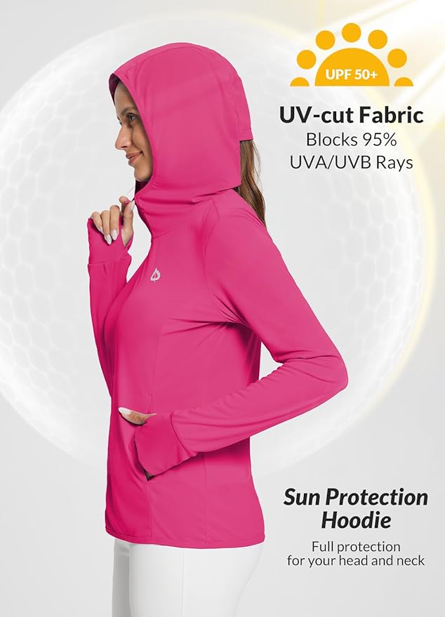 baleaf Women's Sun Protection Jacket Hoodie Clothing Lightweight Long Sleeve Sun Cover Up Shirt