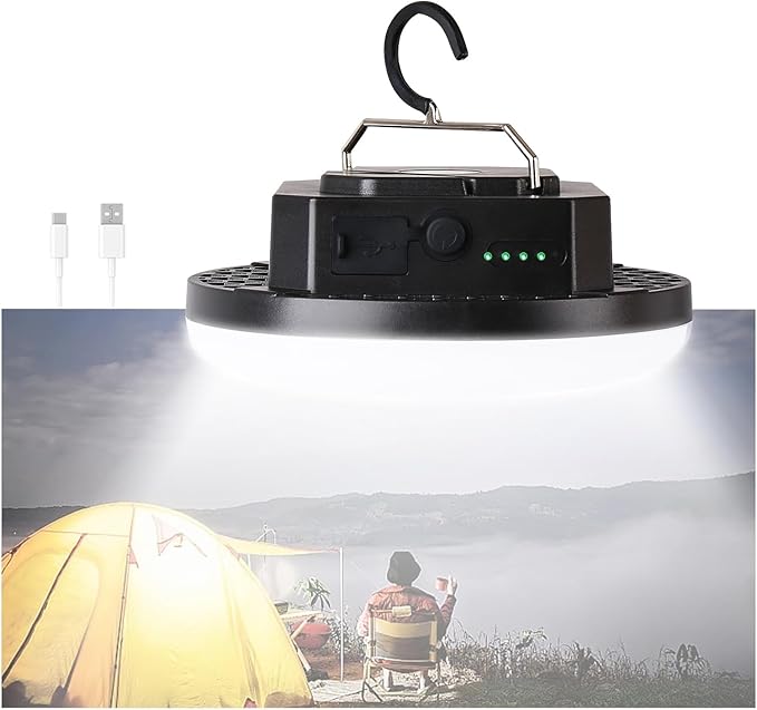 Camping Lantern 10500mAh Rechargeable Battery, 32W Ultra Bright LED Hanging Light with 3 Modes, Waterproof Portable Tent Lighting for Outdoor Emergency & Hiking