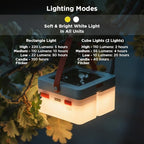 LuminAID Trio Solar Cube Lanterns with Phone Charger - LED Lamp for Camping, Hiking, and Travel - Emergency Light for Power Outages, Hurricane, Survival Kits