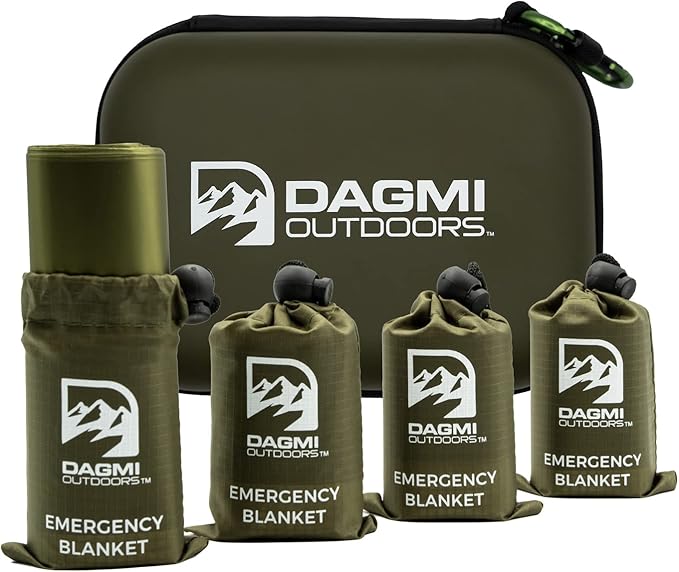 Emergency Mylar Thermal Blanket 4 Pack. Space Blankets for Survival Kits & Extreme Cold Weather - NASA Designed - Perfect for Camping Survival, Bug Out Bag, Hiking, Car Survival