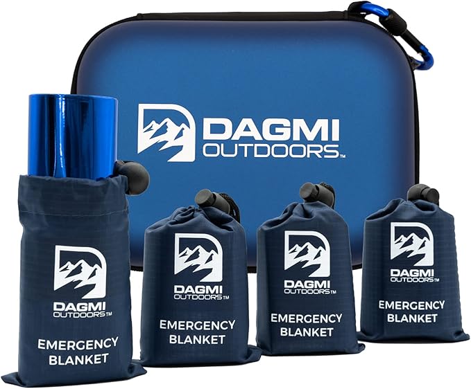 Emergency Mylar Thermal Blanket 4 Pack. Space Blankets for Survival Kits & Extreme Cold Weather - NASA Designed - Perfect for Camping Survival, Bug Out Bag, Hiking, Car Survival