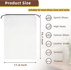 6 PCS Clear Shoe Bags for Travel, 11.8" x 15.7" Travel Shoe Bags for Storage and Packing, Waterproof Drawstring Shoe Bag for Traveling, Travel Essentials for Women and Men