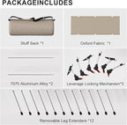 Camping Cot with Leg Extenders,Lightweight Portable Bed for Camping, Hiking, Travel, Beach, Home, Office Nap, Supports 330lbs, Easy Storage, Durable Design, Khaki