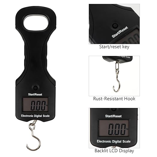 DOITOOL Digital Luggage Scale Portable 30kg Handheld Electronic Hanging Weighing Scale for Travel Suitcase and Fishing Use with LCD Display