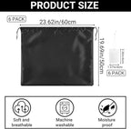 Q&J Fabric Co. 6 Pack Satin Dust Bags for Purses and Handbags - Purse Storage Organizer with Drawstring, Dustproof Travel Storage Pouches for Handbags, Shoes, Boots & Clothes (19.7"x23.6", Black)