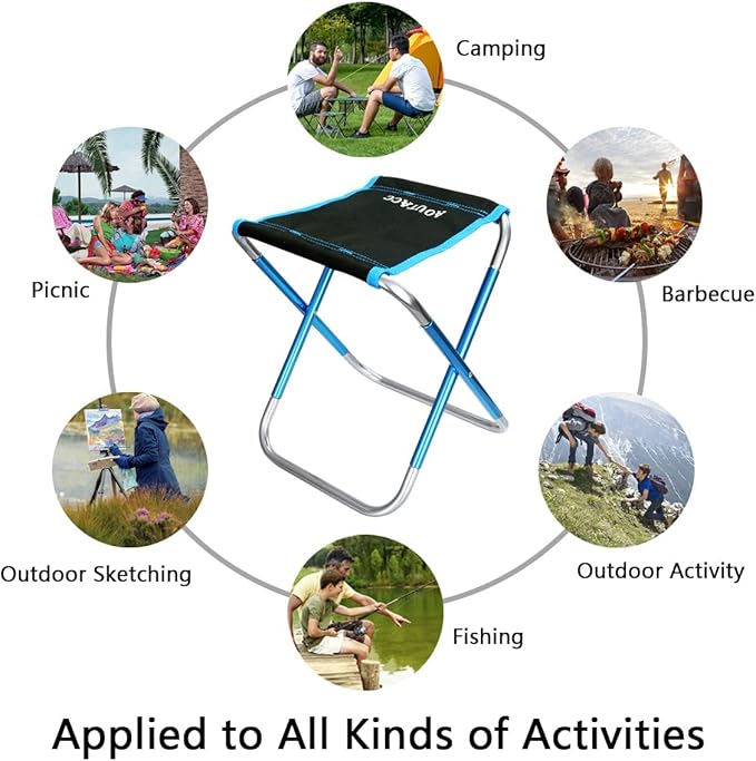 AOUTACC Ultralight Portable Folding Camping Stool for Outdoor Fishing Hiking Backpacking Travelling(XL:13"x14"x15";Large:11.8"x11"x11.4"; Medium:8.3"x9.5"x 11")