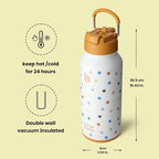 BOTTLE BOTTLE 32oz Insulated Water Bottle Stainless Steel Sport Water Bottle with Straw Dual-use Lid Design for Gym with Pill Box