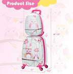 Goplus 2PC Kids Luggage, 12" & 16" Kids Carry On Luggage Set with 4 Spinner Wheels, Lightweight Rolling Spinner Suitcase for Children Toddlers Boys and Girls Travel