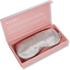 Silk Eye Mask - 100% Pure Mulberry 22 Momme Silk Sleep Mask (Silver Gray)