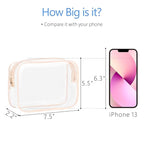 F-color TSA Approved Toiletry Bag 3 Pack Medium - Clear Makeup Bag Travel Quart Size for Women Men, Clear Cosmetic Bag Airport Airline Compliant Carry on Bag, Pink