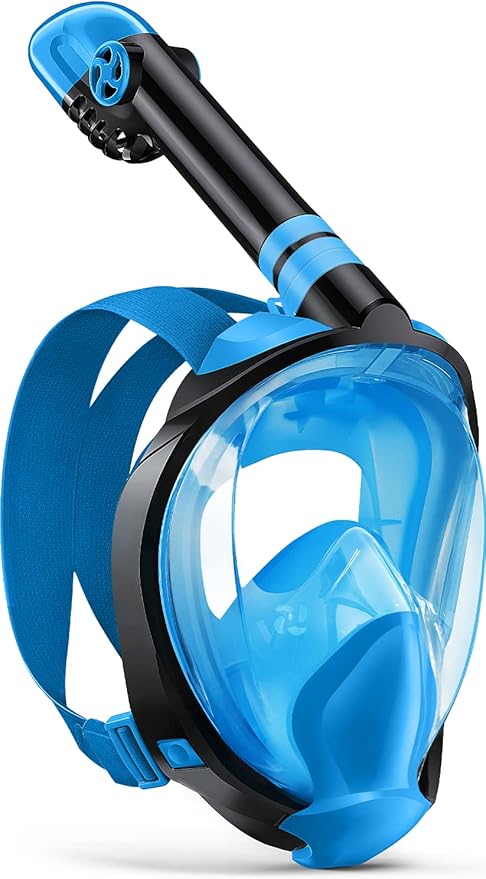 Zenoplige Full Face Snorkel Mask Adults,Dry-Top Snorkeling Gear with Camera Mount,Foldable 180-Degree Panoramic Scuba Mask for Snorkeling Diving Swimming Travel,Snorkel Mask Anti-Fog & Anti-Leak