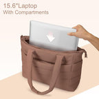 Tote Bag for Women Puffer Work Tote Handbag Large Quilted Nurse Bag with Zipper for Travel