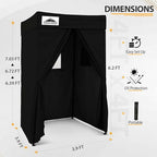 EAGLE PEAK Flex Compact 4x4 Pop-up Canopy Changing Room, Portable Privacy Dressing Room for Indoor Fashion Photoshoots, Camping, or Pool, Black