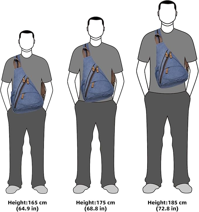 KL928 Canvas Sling Bag - Small Crossbody Backpack Shoulder Casual Daypack Rucksack for Men Women(Large Version)