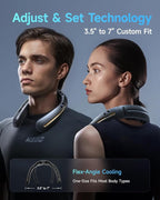 SWEETFULL Neck Fan, 3 Turbo Portable Fans with Neck Support, 4 Speed & LED Display, 5200mAh Rechargeable Personal Fan, Hand-Free Wearable Bladeless Cooler, Gift for Travel Birthday, Men, Women (Black)