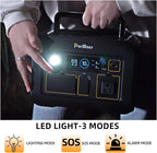 Portable Power Station 300W(Peak 500W), 288Wh (90,000mAh) Solar Generator with 110V Pure Sine Wave AC Outlet, lifepo4 Battery Portable Power Bank for Outdoor Camping, Traveling, and Emergencies