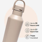 Corkcicle Sport Canteen - Keeps Drinks Cold 25 Hours - Stainless Steel Water Bottle - Triple-Insulated - Spill-Proof - Summer Drinkware Gift - Keeps Drinks Ice Cold - 20 oz - Desert