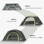 CAMPROS CP Tents for Camping 4 Person Tent Waterproof Windproof Double Layer Camping Tent, Easy Setup Dome Tent with Large Mesh Windows & Wider Door for Outdoor Camping & Hiking