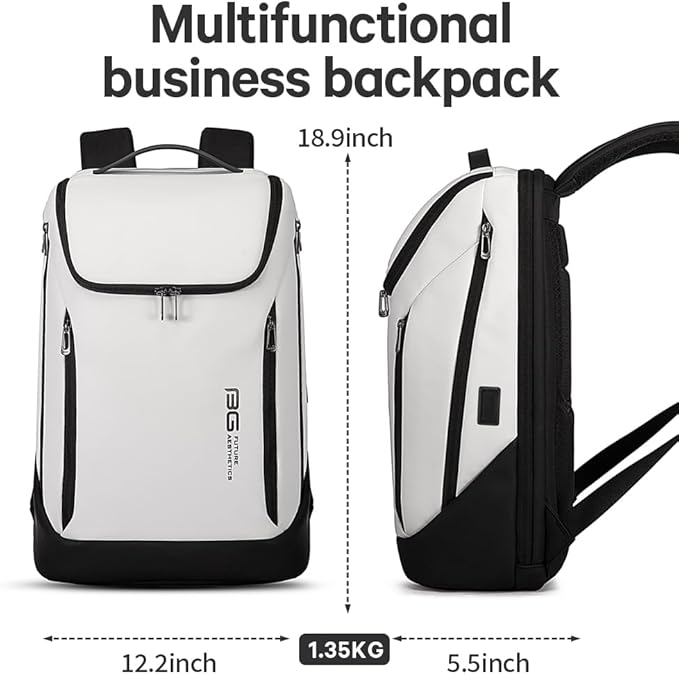 BANGE Business Smart Backpack Waterproof fit 15.6 Inch Laptop Backpack with USB Charging Port,Travel Durable Backpack