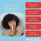 MOXE Nausea Nasal Inhaler Sticks, All Natural Essential Oil Blend, Ginger, Cardamom, Peppermint, Sweet Orange, Upset Stomach, Headaches, Easy-to-Use Portable Aromatherapy, Made in USA, 3 Pack