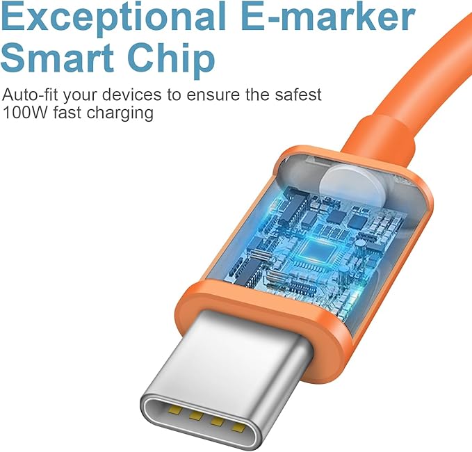 5FT iPhone 17 16 15 Charger Fast Charging USB C Charger Block Type C Chagrer Fast Charging 2-Pack for iPhone 17/17 Plus/17 Pro/17 Pro Max/iPhone 16/16 Plus/16 Pro/16 Pro Max/15 Pro Max/Samsung(Orange)