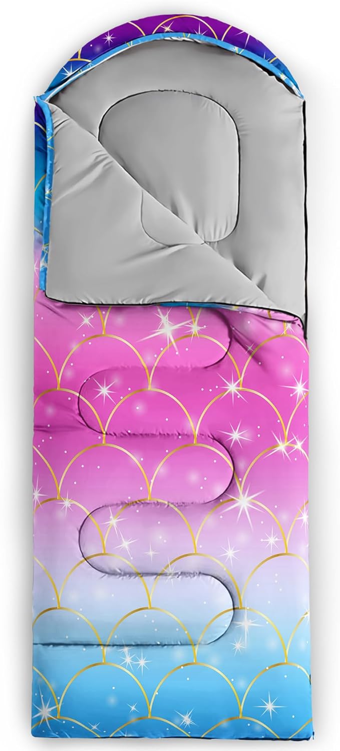 Axolotl Unicorn Sleeping Bag for Kids Boys Girls–Lightweight Warm Cold Weather Sleeping Bags,Waterproof Portable Sleeping Bag with Compression Sack for Camping Backpacking Outdoor Indoor