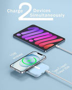 podoru for Magsafe Battery Pack, 5000mAh Magnetic Power Bank with Type-C Cable 20W PD Fast Charging Lighting Input Wireless Portable Charger for iPhone 17/16/15/14/13/12/ All Series-Sierra Blue