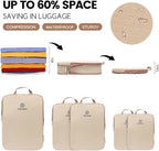 Lightweight Compression Packing Cubes for Suitcases, Compressible Expandable Travel Packing Organizer with Clear Toiletries and Backpack Bag, Travel Essentials for Carry on Luggage 7 Set