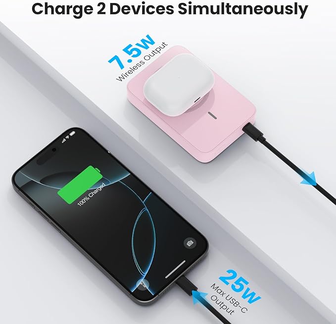Magnetic Portable Charger 10800mah for Magsafe Battery Pack, Wireless Power Bank with 25W PD Fast Charging & LCD Display, Compatible with iPhone 16/15/14/13/12 Pro/Pro Max/Plus