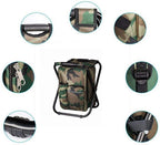 Bright starl Multifunction Folding Cooler and Stool Backpack, Hiking Camouflage Seat Table Bag Camping Gear for Outdoor Indoor Fishing Travel Beach