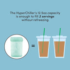 HyperChiller HC2M Patented Iced Coffee/Beverage Cooler, NEW, IMPROVED,STRONGER AND MORE DURABLE! Ready in One Minute, Reusable for Iced Tea, Wine, Spirits, Alcohol, Juice, 12.5 Oz, Mint Blue