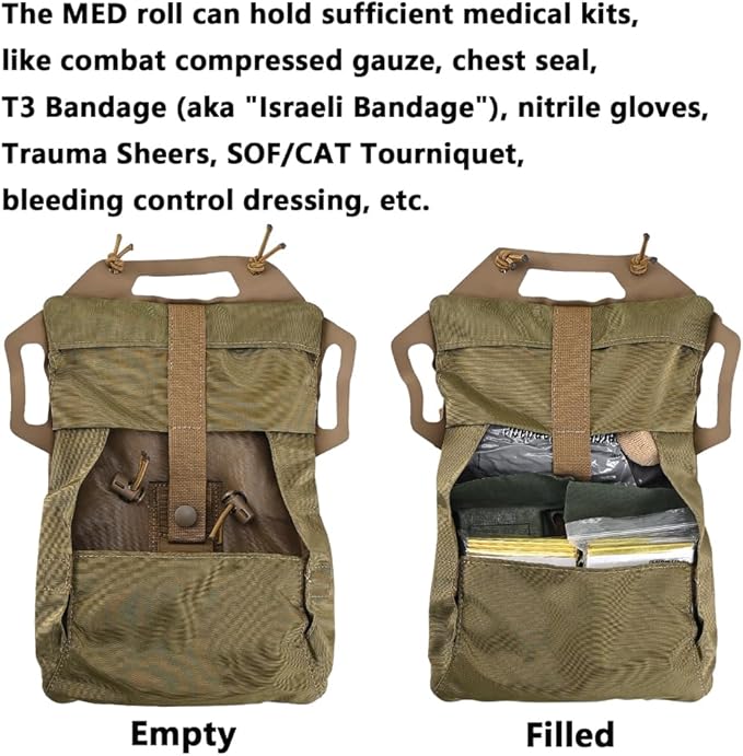 SABADO Rapid/Quick Deploy First Aid Kit Pack Tactical IFAK Pouch Two-Piece System Med Roll Carrier Hypalon Handle Outdoor Sport Hunting Bag