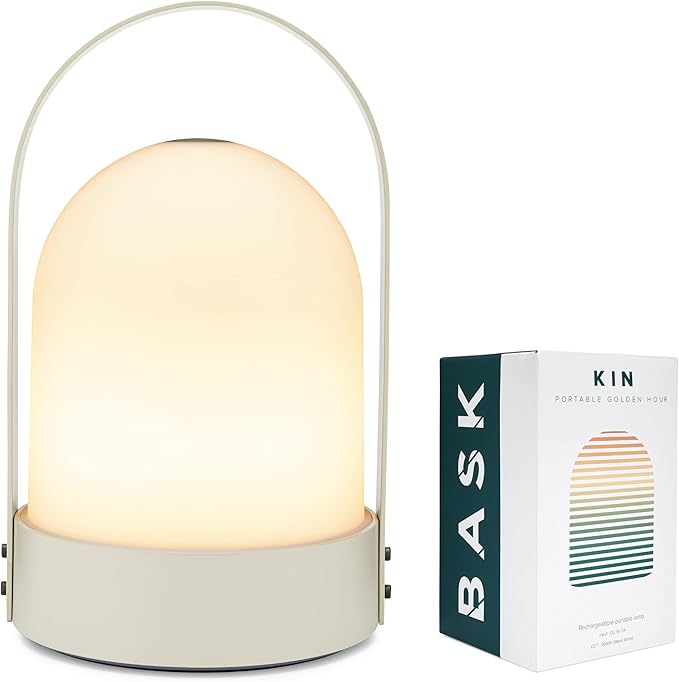 Bask KIN 3.0 Portable Cordless Rechargeable Lantern Table Lamp | Goes 5X Longer Without Needing A Charge - Only Lamp with A Long-Lasting LiFePO4 Battery On The Market