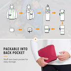 baleaf Men's Rain Jacket Waterproof Windbreaker Raincoat Running Cycling Hiking Gear Hood Lightweight Reflective Packable