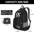INOXTO 20L Lightweight Hiking Backpack Small Foldable Hiking Daypack for Outdoor Hiking Travel Camping (Black)
