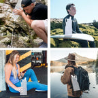 Survivor Filter Collapsible Water Bottles, Canteens (32oz) 2 Pack (2L Total) - Durable Carabiners and Handles. Squeeze Water through a Filter or Use as Water Bottles