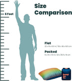 Rumpl The Adjustable Camp Pillow - Full Size Packable Outdoor and Travel Pillow, Two-Sided Temperature Control, 22" x 15", Baja Fade