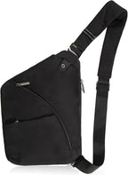 Anti Theft Crossbody Bags Sling Bag for Women Men Waterproof Wander Bag for Sports and Travel. (2.0BLACK, Small)