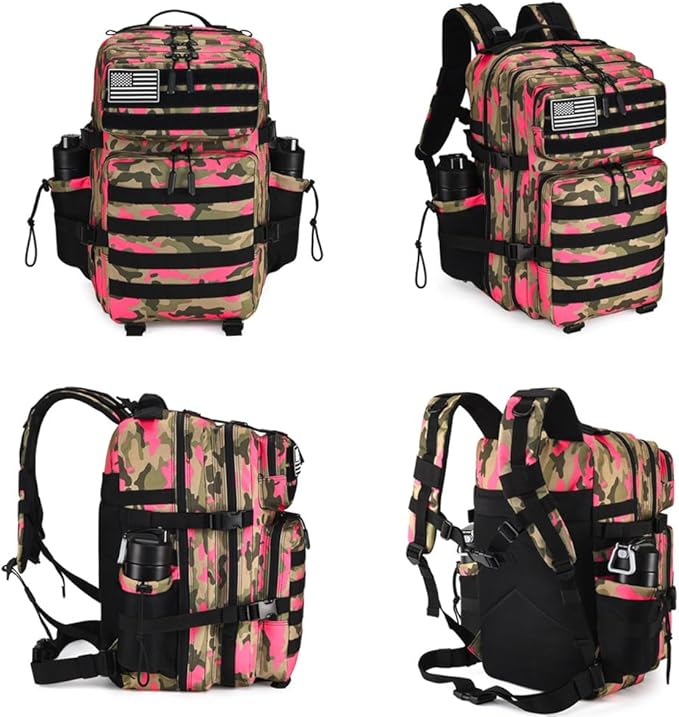 Military Tactical Backpack 45L Large Tactical Backpack for Men, Hiking Rucksack With Bottle Holder