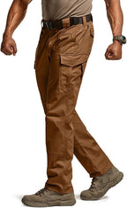 CQR Men's Flex Ripstop Tactical Pants, Water Resistant Stretch Cargo Pants, Lightweight EDC Hiking Work Pants