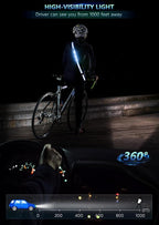 LED Reflective Belt Sash for Walking at Night, Night Running Safety Gear High Visibility Rechargeable LED Light Up Running Belt for Runners Walkers Men Women
