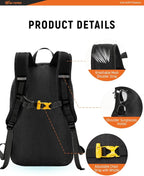 SKYSPER Foldable Small Backpack – 20L Lightweight Hiking Daypack with Chest Belt Packable Travel Rucksack for Women Men