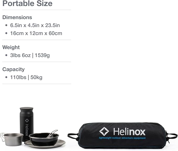 Helinox Table One Hard Top Lightweight, Collapsible, Portable, Outdoor Camping Table, Large - 29.5 x 22.5 Inches, Black