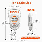 Fishing Scale 132lb/60kg Luggage Scale Digital Fish Scale with Backlit LCD Display, Fish Weight Scale Luggage Weight Scale Hanging Scale with 4 Units USB Cord, Fishing Accessories Fishing Gift