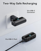 INIU Small Portable Charger, 5500mAh Power Bank with Build-in USB-C Connector, 22.5W PD Fast Charging Battery Pack, Family Trip Essential Phone Charger for iPhone 16 15, Fit for College Students, Red