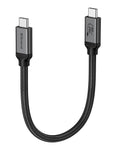 Silkland 80Gbps USB 4 for Thunderbolt 5 Cable 1FT, 240W PD 3.1 Charging, up to 120Gbps Bandwidth for Dual 8K, Braided USB C Data Cable Compatible Thunderbolt 4/5, SSD, MacBook M4 Pro, iPhone17/16,Dock