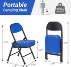 Mini Padded Folding Chairs, Garage Stool, Portable Camping Chair with Cushion, Lightweight Lawn Chair, for Outdoor Sports Events, Patio, Fishing, Hiking, Hunting, Picnic, Beach (Blue)
